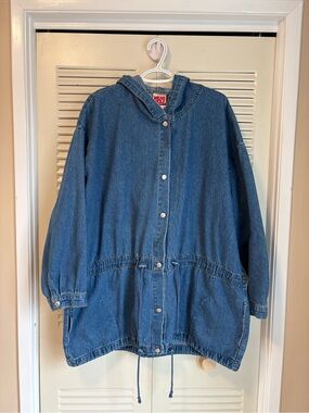 Vintage Hooded Denim Jacket Size L